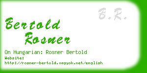 bertold rosner business card